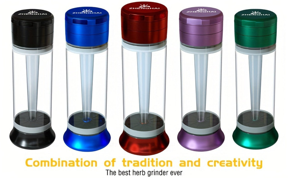 3-in-1 Herb Grinder with Cone Loader & Rolling Machine, Multifunctional Tobacco Grinder Blunt Joint Roller Filling Storage All-in-One