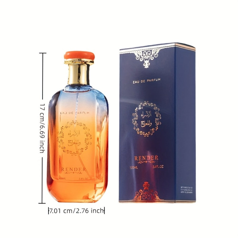 Men's Cologne 100ml Eau de Parfum Spray in Amber Gradient Glass Bottle with Blue Presentation Box