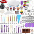 Piping Bags and Tips Set 492pcs Complete Cake Decorating Kit with Turntable Frosting Spatula for Entryways, Bedrooms and Living Spaces