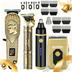 USB Precision Hair Clipper Set for Men, Wireless Electric Clippers & Nose Trimmer Shaver for Everyday Face, Beard and Body Grooming