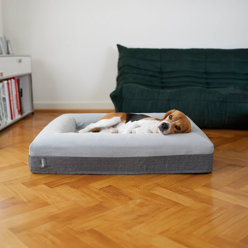 Luxury Microfiber Dog Bed, Original Gray / M