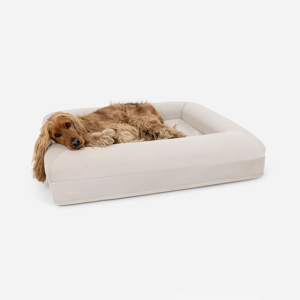 Luxury Microfiber Dog Bed, Bone / M