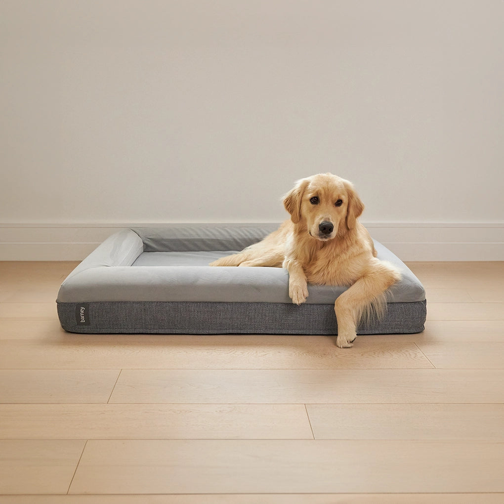 Luxury Microfiber Dog Bed, Original Gray / L