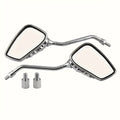 Skull Hand Motorcycle Rearview Mirrors Universal Fit Flat Rectangular Claw Grip Design for Chopper Cruiser Bobber Cafe Racer Bike Side
