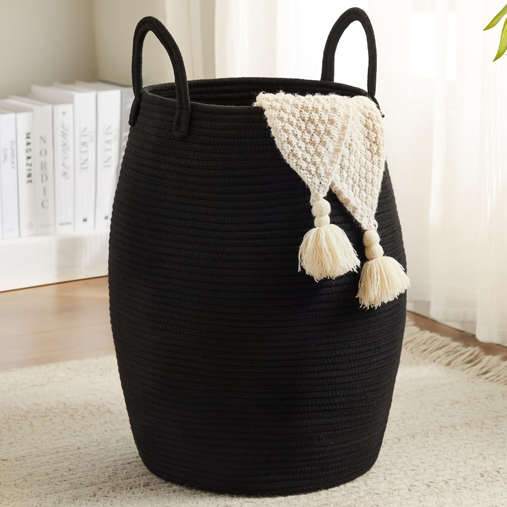 Laundry Hamper Basket Large Bohemian Foldable Clothes Hamper with Extended Handle – Fabric Oval Storage Bin for Bedroom Dorm Hotel
