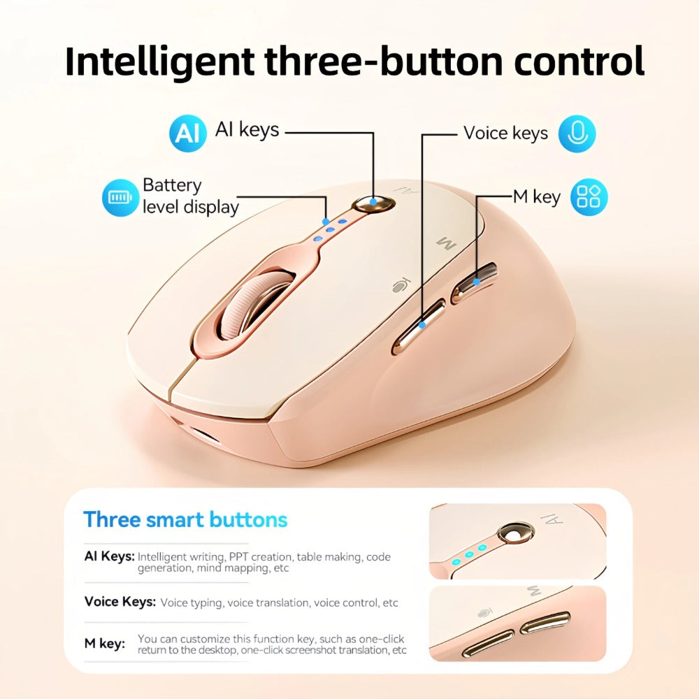 AI Wireless Mouse Voice to Text Real-Time Translation PPT Creation T-WOLF Silent Rechargeable for an Everyday Personal Care Routine