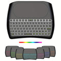 Wireless Mini Keyboard with Large Touchpad & 7-Color Backlight, Bluetooth & 2.4G Dual Mode Handheld Keyboard Remote Control