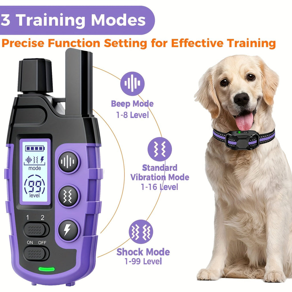 Dog Training Collar with Remote 3300ft Range – Rechargeable E-Collar with Vibration, Static & Beep Modes | Adjustable Nylon Strap