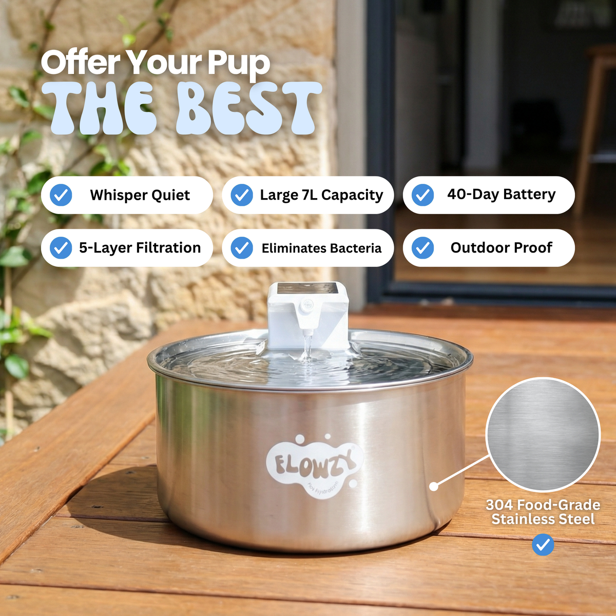 Rechargeable Outdoor Dog Water Fountain product image 2