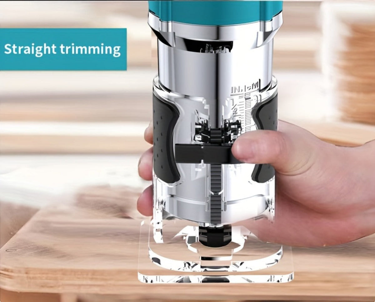 Wood Router Carving Machine Electric Trimmer, Wood Slotting, Drilling & Engraving Tool with Optional 15pc Milling Cutter Set
