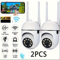 PTZ Dome Security Camera 1080P WiFi 2-Pack Outdoor Indoor, AI Auto Tracking, 360° Pan Tilt, Color Night Vision