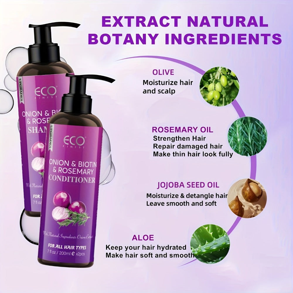 Shampoo and Conditioner Set Biotin & Rosemary with Onion Extract & Jojoba Oil – Hydrating Oil Control Hair Care for Dry Damaged Hair & Scalp