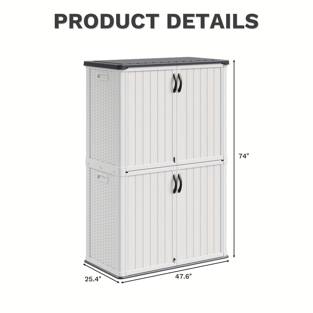 Resin Deck Box Lockable Outdoor Storage, for Garden, Patio and Yard Use, with the Listed Configuration