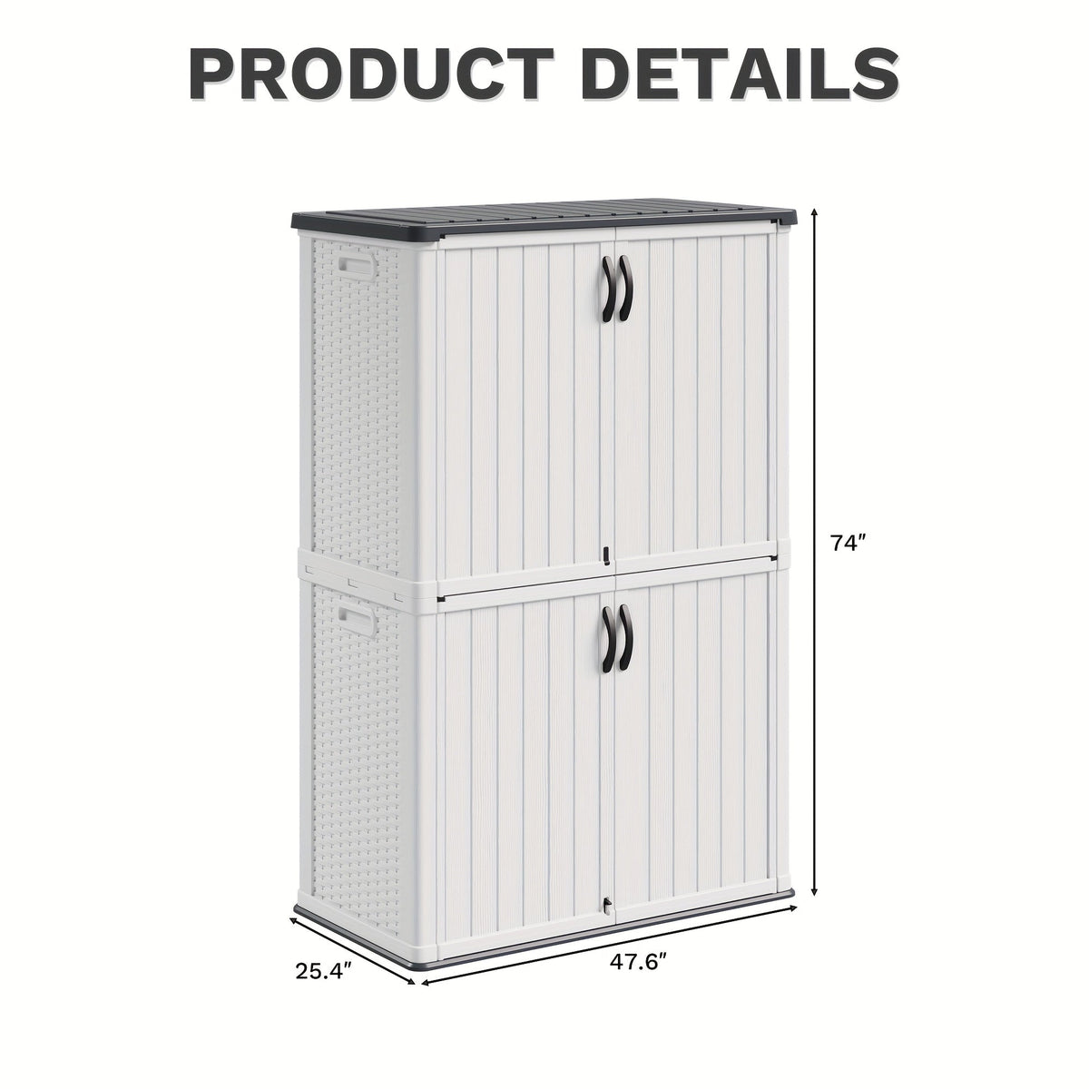 Resin Deck Box Lockable Outdoor Storage, for Garden, Patio and Yard Use, with the Listed Configuration