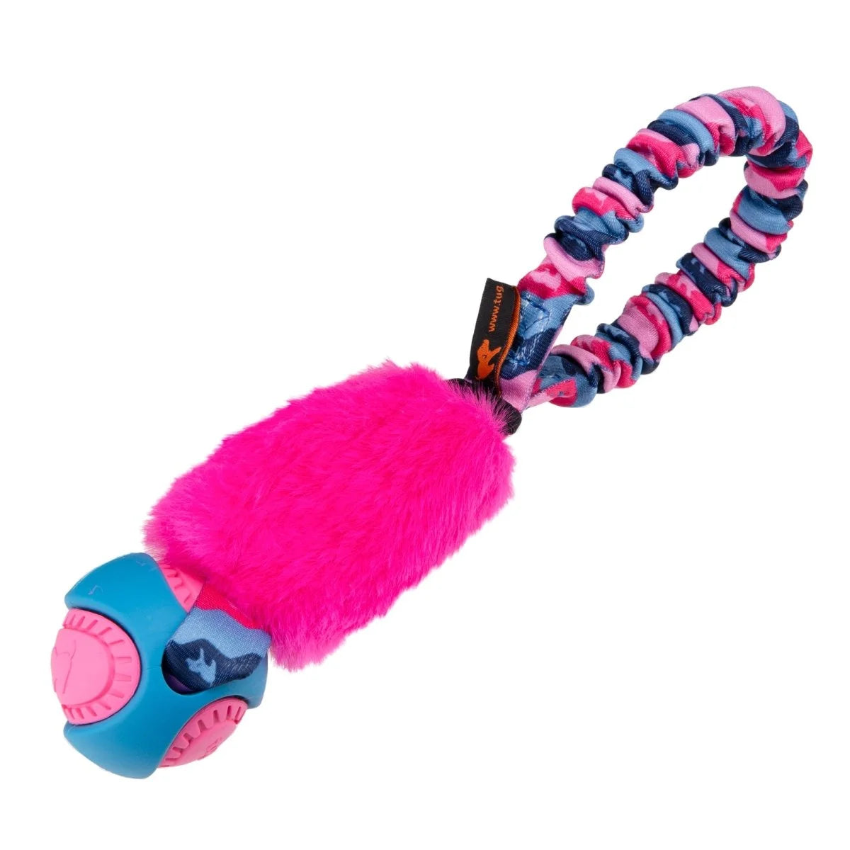 Pocket Tug and Fetch Dog Toy Pink Pattern