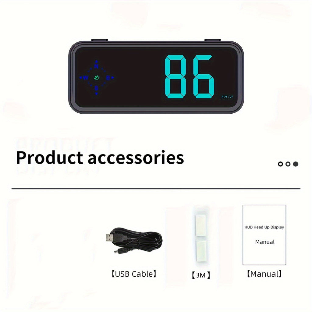 GPS HUD Speedometer Head Up Display – Digital Car Speed Meter Plug & Play, KMH MPH Switch, Multi-Color Display for All Vehicles