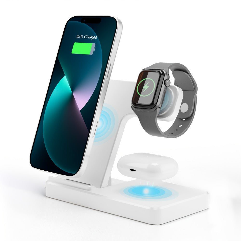 Wireless Charging Station, Foldable 3-in-1 15W MagSafe-Compatible Stand with Adapter-Option Variants for Apple Devices