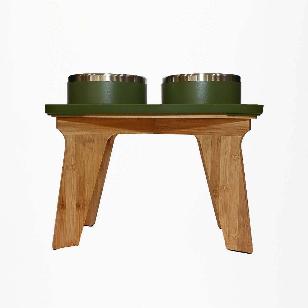 Elevated Pet Slow Feeder and Bowl Set Olive Green / Large (3+ Cups) / 12 inches