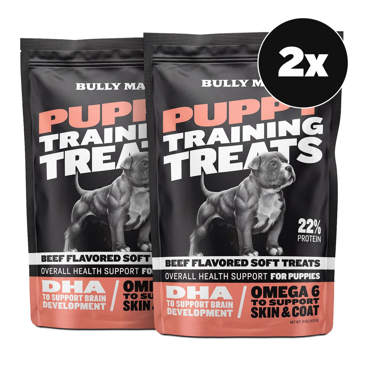 Soft Beef Puppy Training Treats, 2 bags