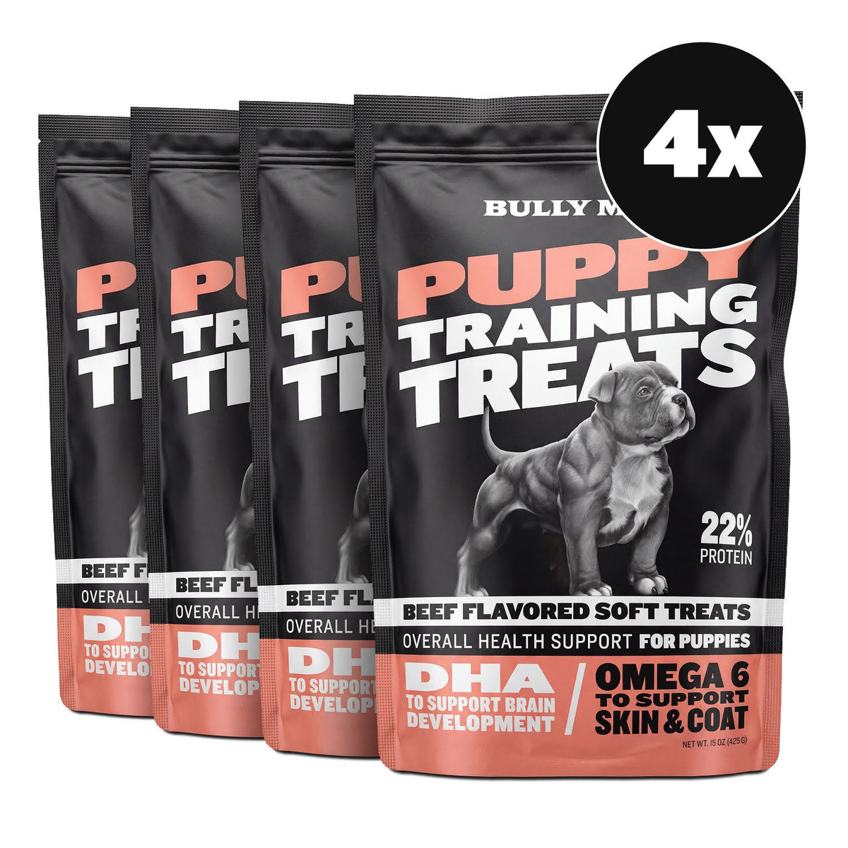 Soft Beef Puppy Training Treats, 4 bags