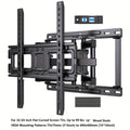 Full Motion TV Wall Mount 37-75 Inch, Dual Arm Swivel Tilt, VESA 600x400mm, Extends 15.4 Inch, Fits LED LCD OLED Flat Curved Screens