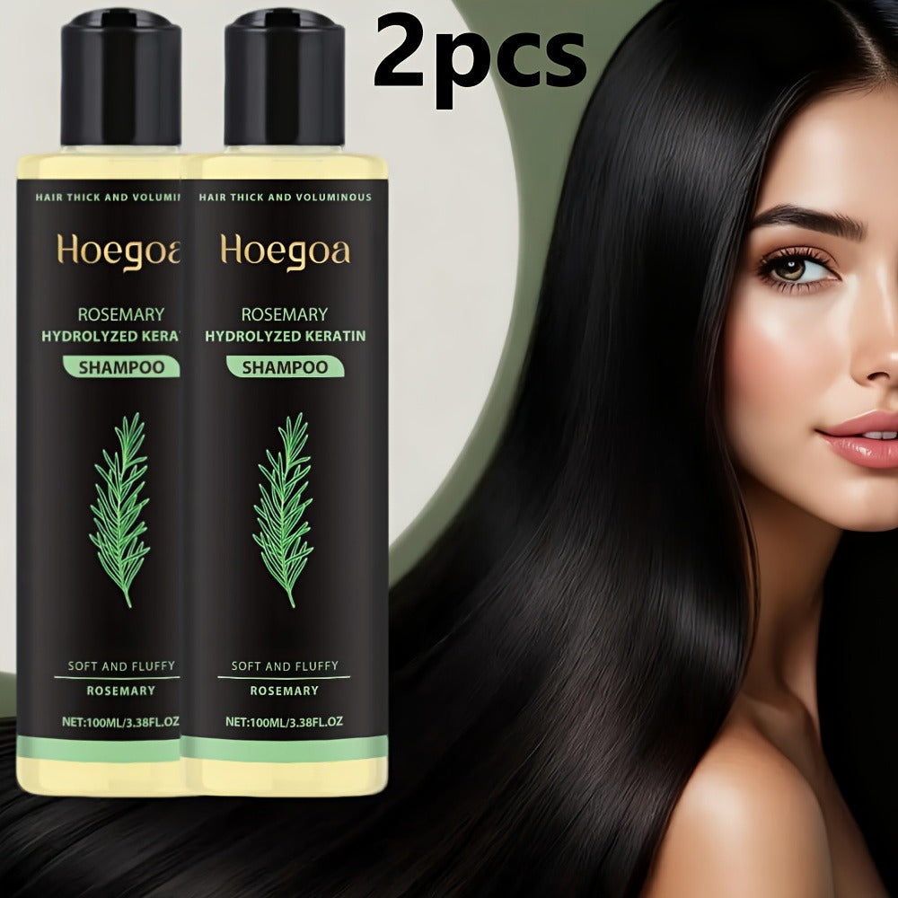 Rosemary Vitamin C Keratin Shampoo Set 3 Bottles, Deep Cleanse Moisturize & Strengthen Hair, Scalp Stimulating Antioxidant Formula