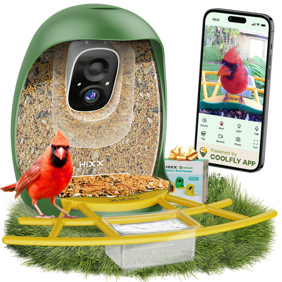 Smart Bird Feeder with Camera AI Bird Identification, 2K HD Live View, Auto Capture & Color Night Vision