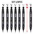 Winged Eyeliner Stamp Pen Set Double-Ended 8 Wing Styles Waterproof Quick-Dry Liquid Liner, for Makeup, Travel and Everyday Vanity Use