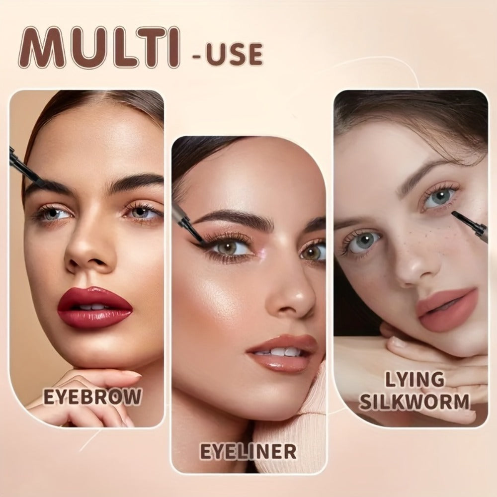 Waterproof Eyebrow Pencil Double-Ended Micro Precision Tip – Smudge-Proof Brow Definer, for Makeup, Travel and Everyday Vanity Use