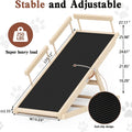 Dog Ramp for Bed & Sofa – Foldable Wooden Pet Ramp with Safety Guards, Adjustable Height, Holds 250 lbs, Indoor Outdoor Dog Steps