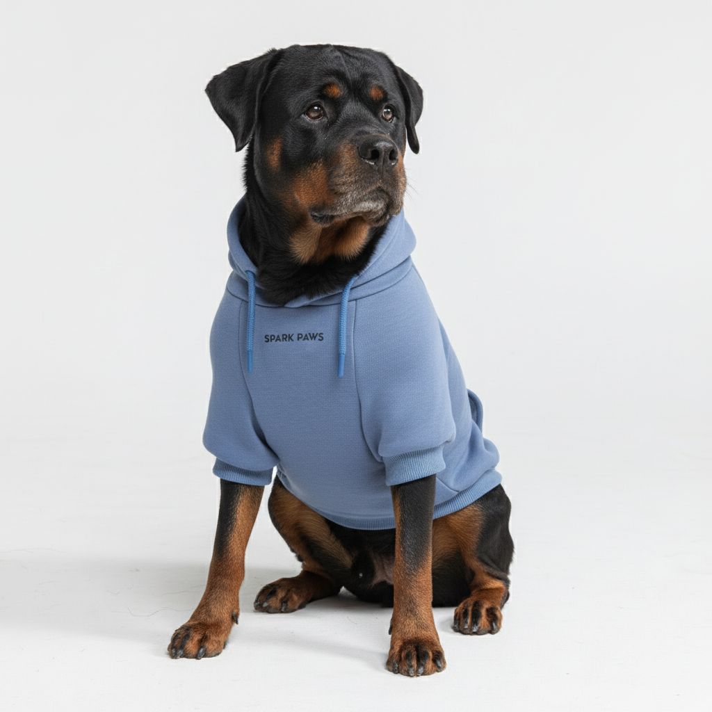 Slate Blue Stretch Fleece Dog Hoodie, 4XL