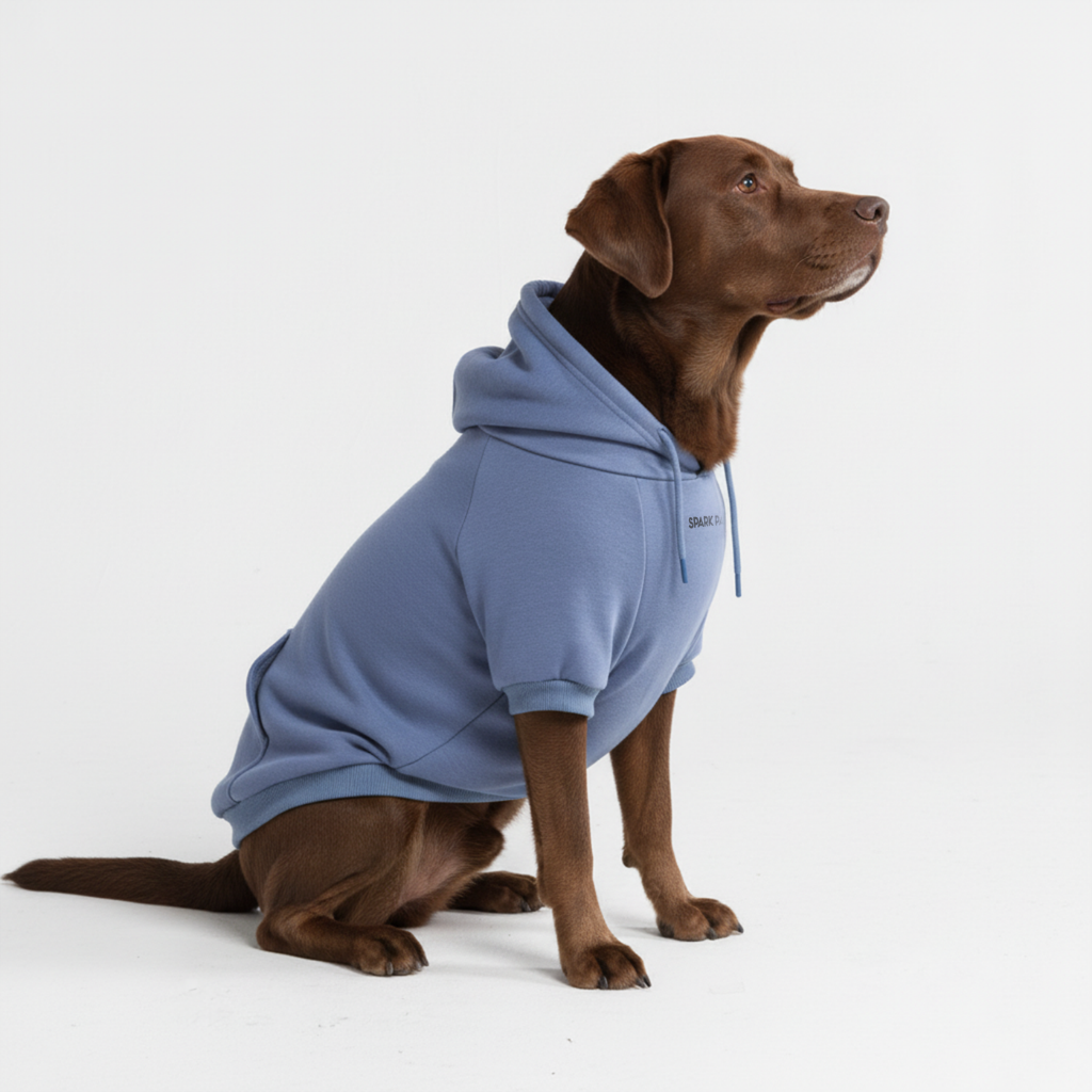 Slate Blue Stretch Fleece Dog Hoodie, 3XL