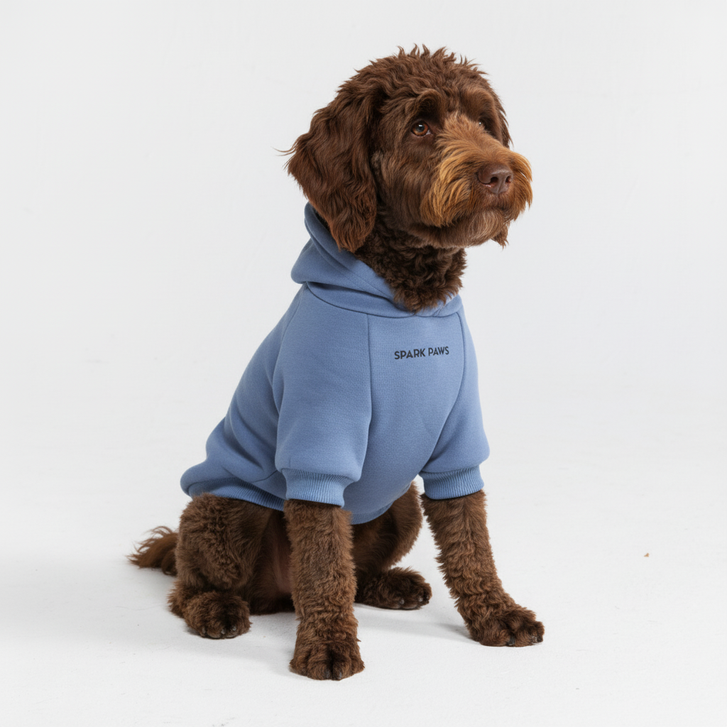 Slate Blue Stretch Fleece Dog Hoodie, 2XL