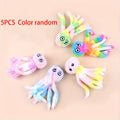 Cat Toy Octopus Plush 5-Pack in Random Colors with Long Tentacles and Teaser-Wand Hanging Loops