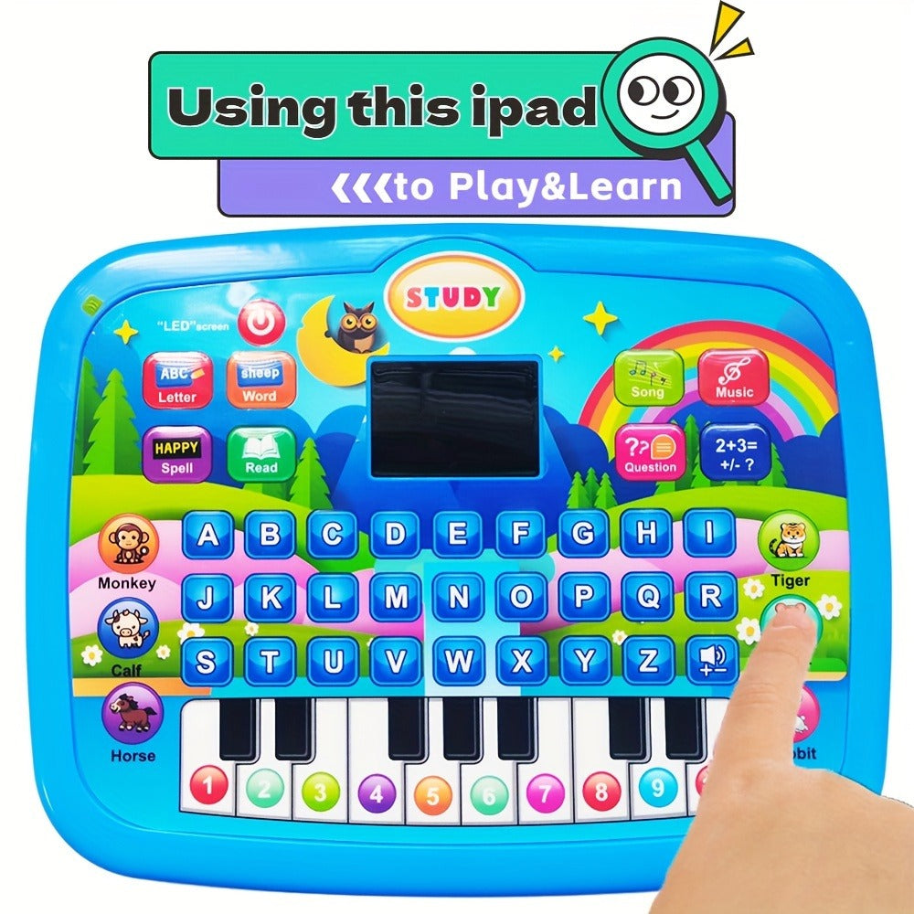 Educational Learning Tablet for Kids Ages 3-6, Multifunctional Alphabet Numbers Music Animal Sounds & Piano Toy