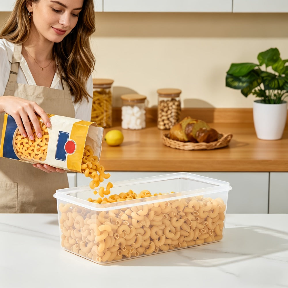 Food Storage Containers Four-Pack 108 oz PP Pantry Set with Gull-Wing Locks and Black Lids