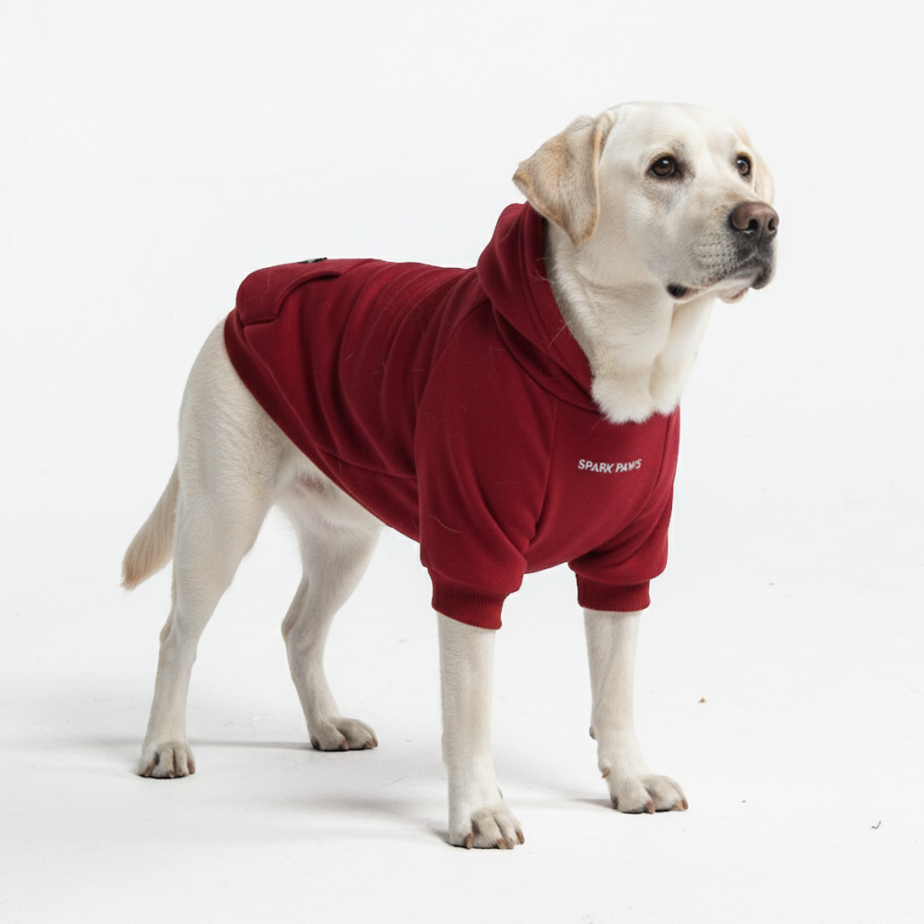 Burgundy Stretch Fleece Dog Hoodie, 3XL