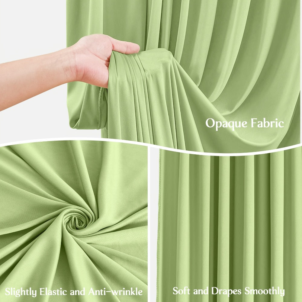 Backdrop Curtains 4 Pack 59x118 Inch, Wrinkle-Resistant Non-Transparent Party Decoration Fabric with Pole Pocket