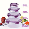 Food Storage Containers Three- or Four-Piece Stackable Refrigerator Box Set in Four Color Options
