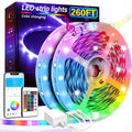 Color Changing LED Strip Lights RGB Music Sync App Remote Control 16 Million Colors Dimmable Timer DIY Smart Light Strip for Bedroom Living