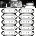 LED Side Marker Indicator Lamps 10pcs, 12V-24V 10-LED ABS Clearance Lights for Car Truck Trailer, Plug-and-Play Side Indicator Light Kit
