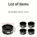 Springform Cake Pan Set, Nonstick Carbon Steel Cheesecake Pan with Removable Bottom & Locking Latch
