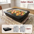 Aluminum Foil Insulated Food Tray Set 2-in-1 Reusable Stand with 2 Disposable Foil Trays for Grilling, Camping and Outdoor Meals