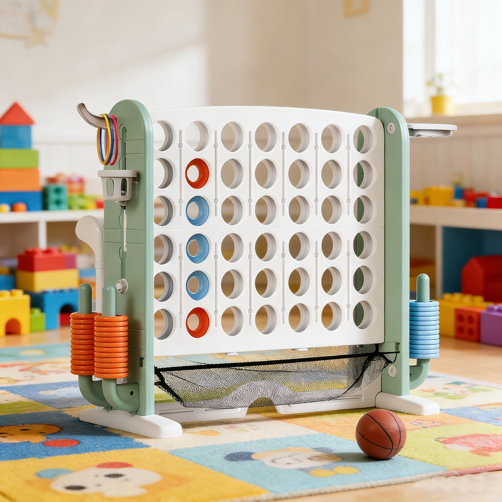 Giant Connect Four Game Adjustable Height 2.6-3.2 Ft with the Listed Color, Size or Set Options for Everyday Use