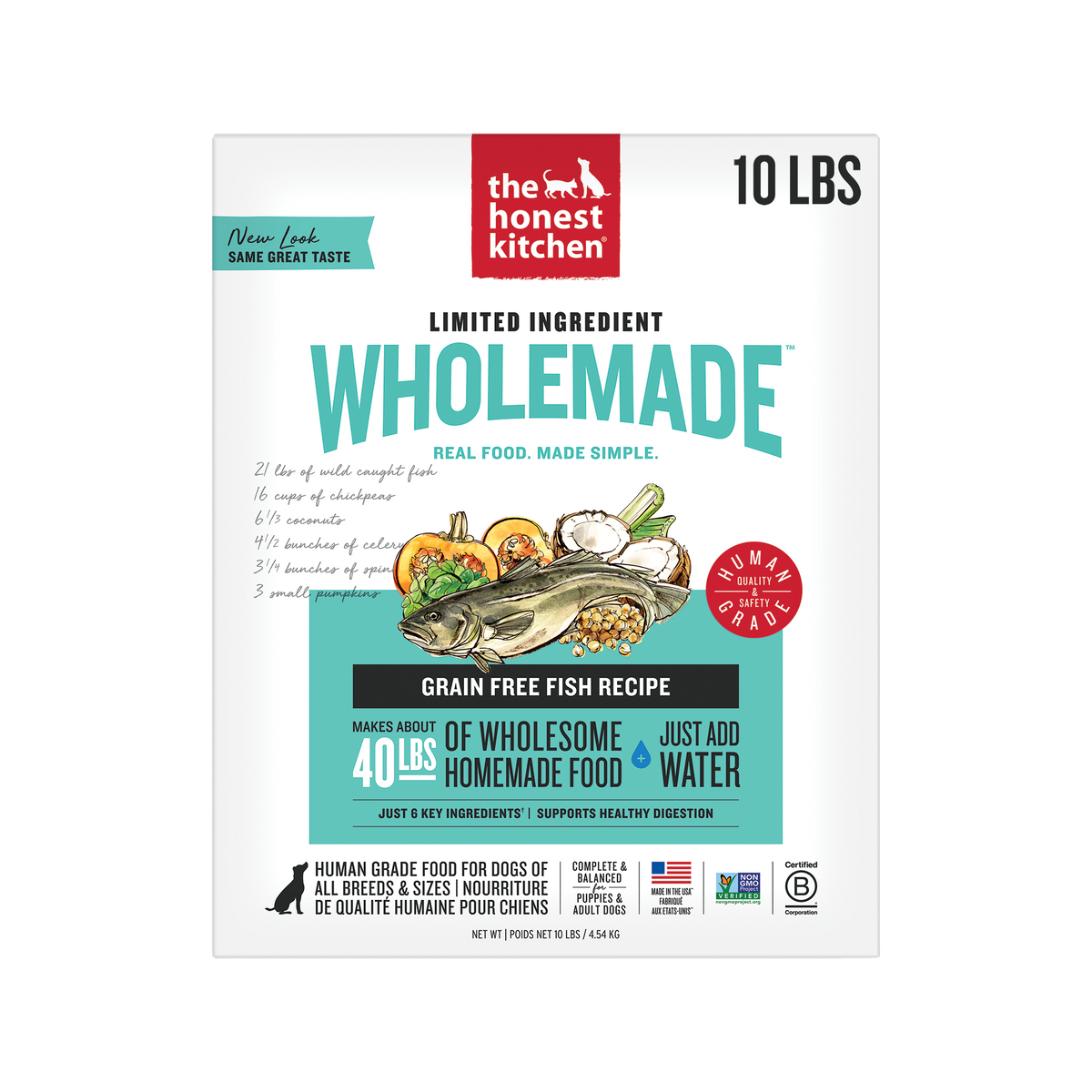 Wholemade Limited Ingredient Dehydrated Dog Food from The Honest Kitchen Grain Free Fish Recipe ::10-lb