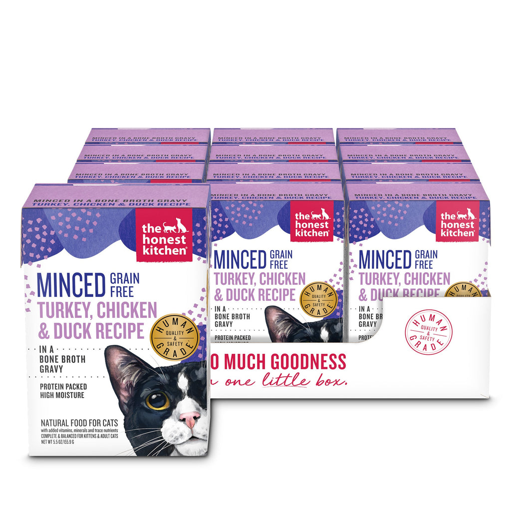 Minced Turkey, Chicken & Duck in Bone Broth Gravy 5.5 oz x12