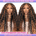 Deep Wave Human Hair Wig with 13x4 HD Lace Front, 180% Density and 14-34 Inch Length Options