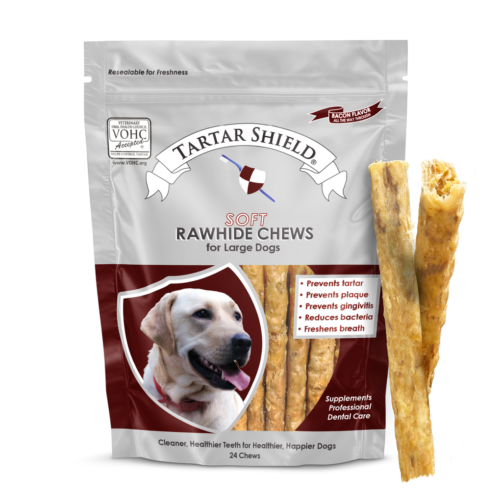 Soft Rawhide Dental Chews for Large Dogs, Default Title