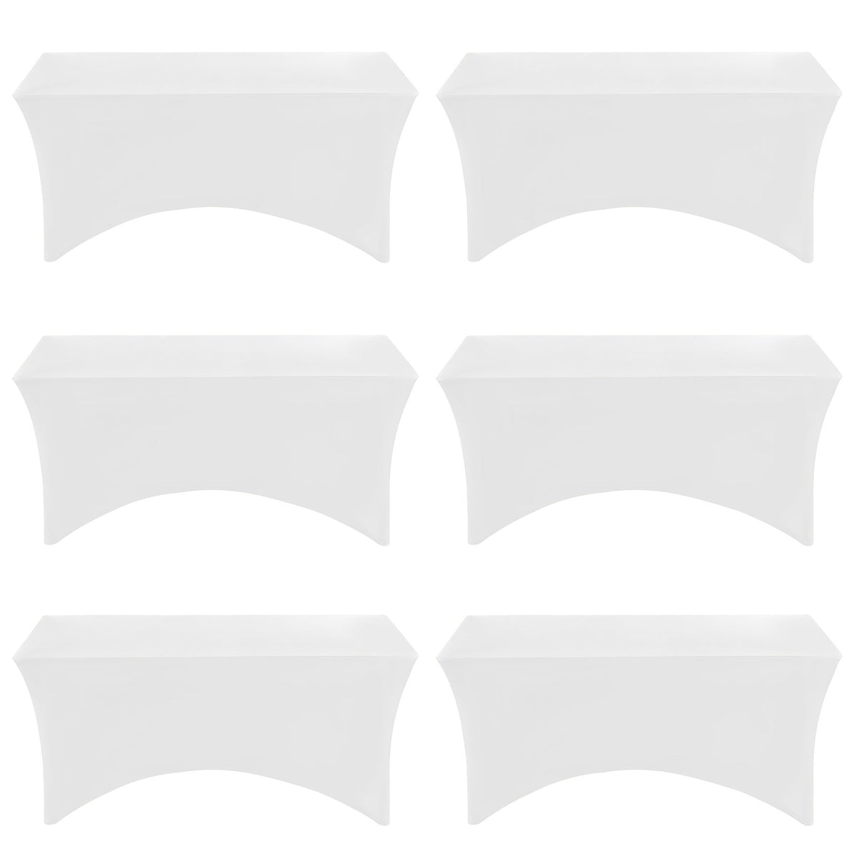 6 Pack Spandex Table Covers for 6ft Rectangular Tables – Fitted Stretch Tablecloths Wrinkle Resistant Washable Reusable for Wedding Party