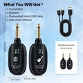 UHF Wireless Guitar System 100ft Range - Plug & Play, Noise-Free Transmission, 2 Transmitters & Receiver